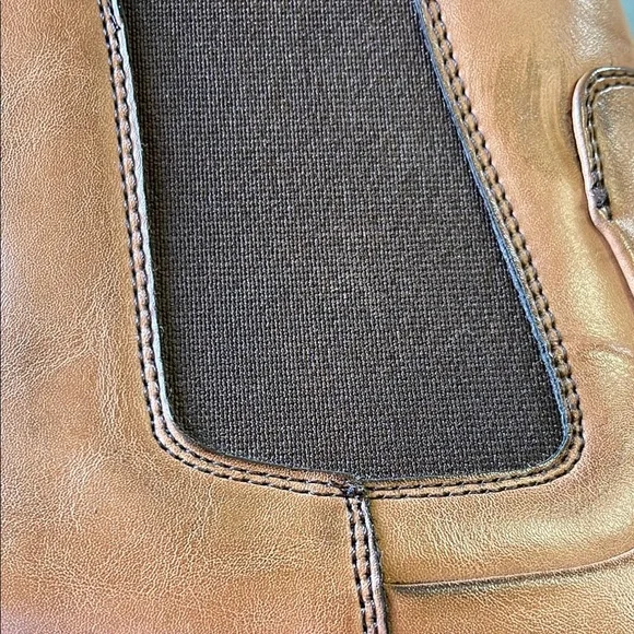 Franco Vanucci Men's Brown Leather Zip and Stretch Chelsea Boots - Picture 5 of 12